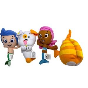 Nickelodeon Bubble Guppies Plush Set Gil Molly Bubble Puppy Fish Lot of 4